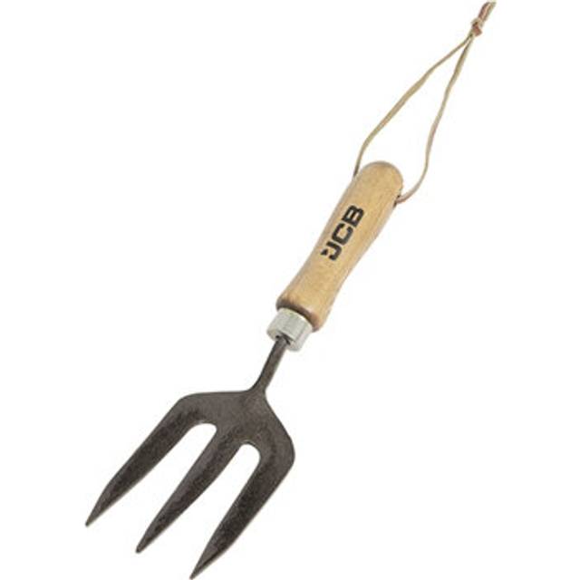 Jcb Tools - jcb Heritage 3 Prong Hand Fork, Heavy-Duty Steel, Ash Wood Handle