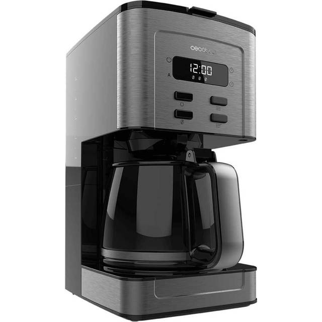 Cecotec Kaffemaskiner för droppkaffe Coffee 56 Time. 800 W effekt, programmera ditt kaffe, rostfritt stål, LCD-display, droppskyddad pip, 1,3 l kapacitet för 12 koppar, Auto-Off, tank med fönster