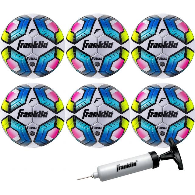 Franklin Sports Futsal Ball – Futsal fotboll i officiell storlek – inomhus och utomhus futsal boll – storlek 4 – 6-pack med pump