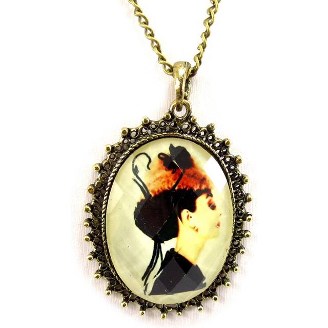 Les Trésors De Lily [K6996] - Designer long necklace 'Belle Epoque' beige - 80 cm 6x4 cm gold