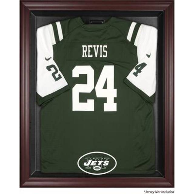 New York Jets Throwback Logo 1998 - 2018 Mahogany Frame Jersey Display Case