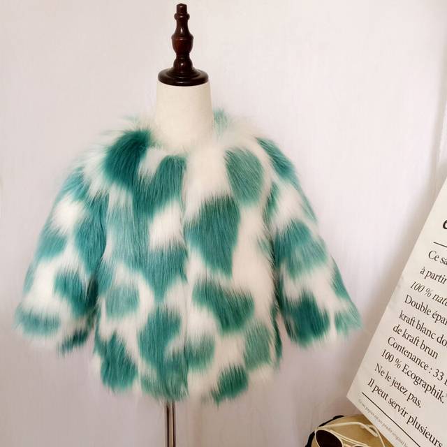 (Green, 3-4Years) Baby Kids Girls Fur Coat Padded Winter Jackets UK