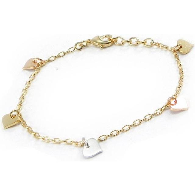 Highness [G2460] - Tricolor 'Love' Gold Plated Bracelet gold