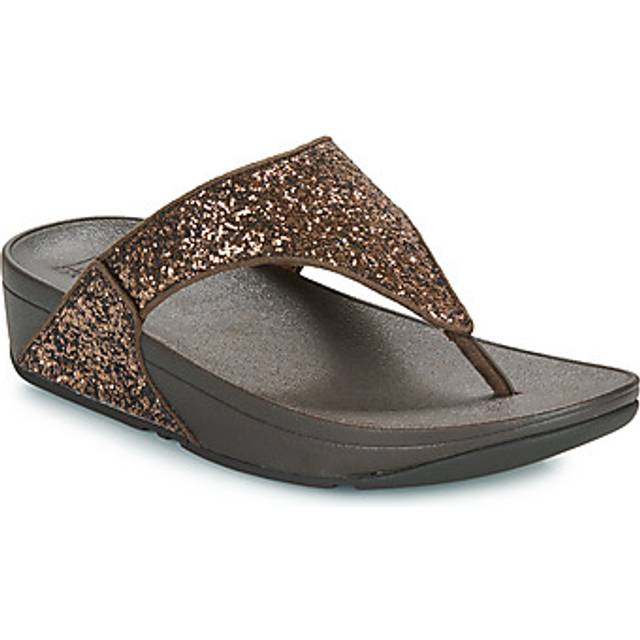 Wedge flip-flops for women FitFlop Lulu Glitter PU - Marron - 40