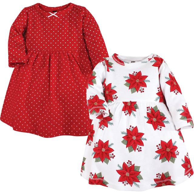 Hudson Baby Girls' Cotton Dresses  Poinsettia Dot  4T
