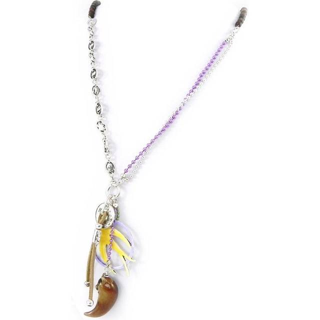 Les Trésors De Lily [H3582] - Designer Long Necklace 'Liberty' yellow brown