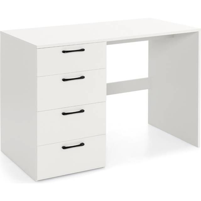 110 x 60 x 76cm Wooden Computer Desk with 4 Drawers-White