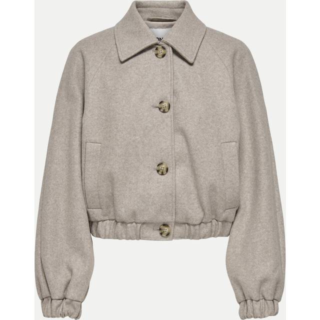 Buttoned Short Jacket - taupe
