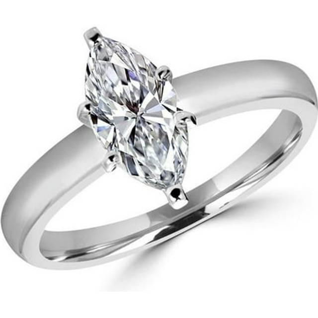 Majesty Diamonds MD160470 0.5 CT Marquise Cut Diamond Solitaire Engagement Ring in 14K