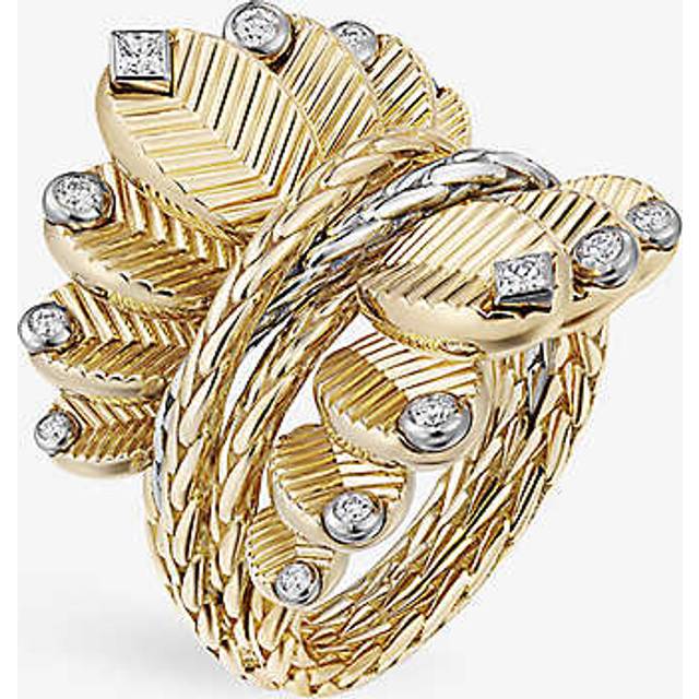 Cartier Womens Yellow Gold Grain De Caf&#233; 18ct White-gold, Yellow-gold and 0.24ct Diamond Ring 51mm - YELLOW GOLD