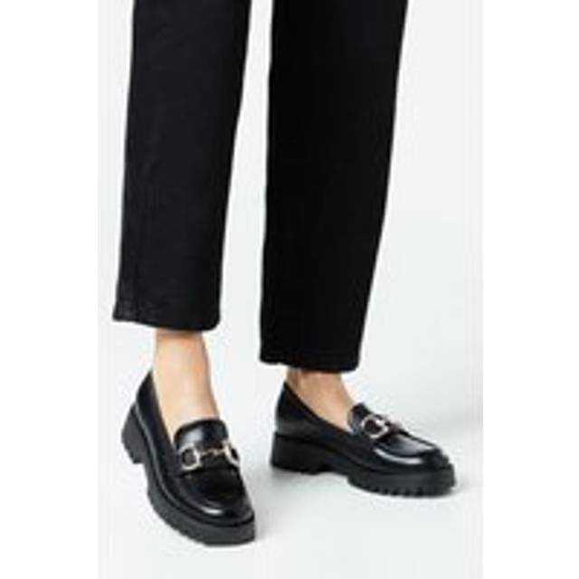 Womens Faith: Nix Chunky Diamante Snaffle Loafers - Black - 3