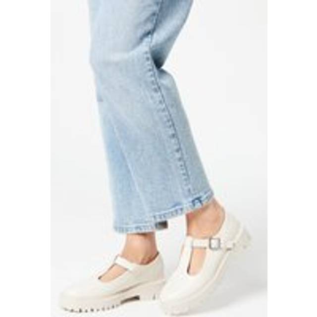 Womens Faith: Naevias Chunky T-bar Mary-jane Shoes - Beige - 8