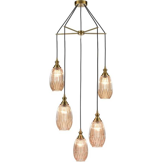 Armina 5 - Light Cluster Teardrop Pendant - Amber (92cm H X 22.4cm W X 22.4cm D)