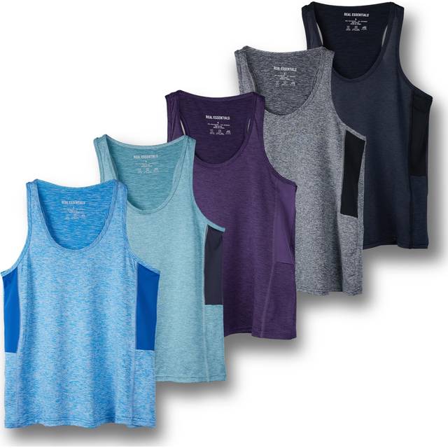 5 Pack: Womens Plus Just My Size Quick Dry Fit Ladies Tops Blouse Tee