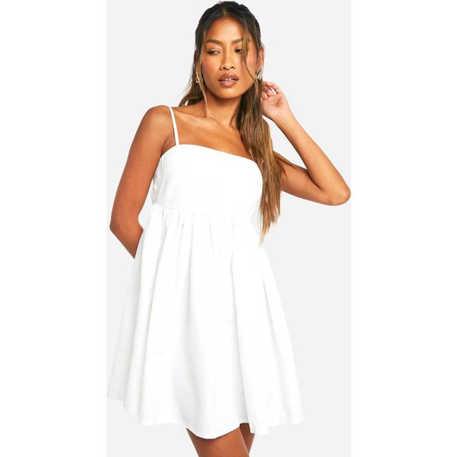Womens Strappy Open Back Mini Dress - White - 16, White