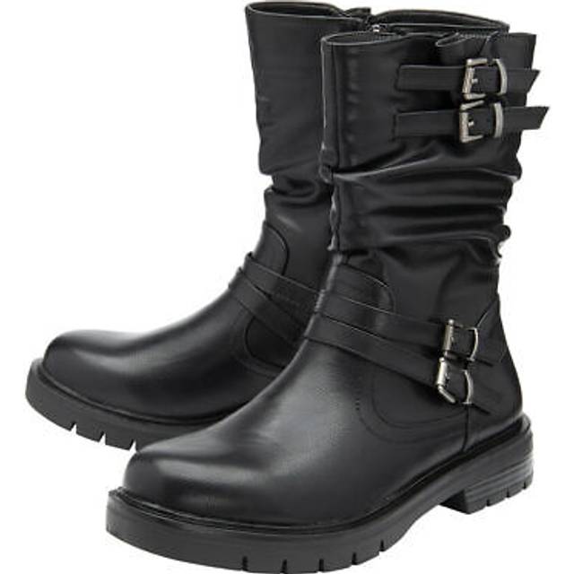 Ravel ladies womens mid calf slouch boots knee high long riding shoes sz 3 black
