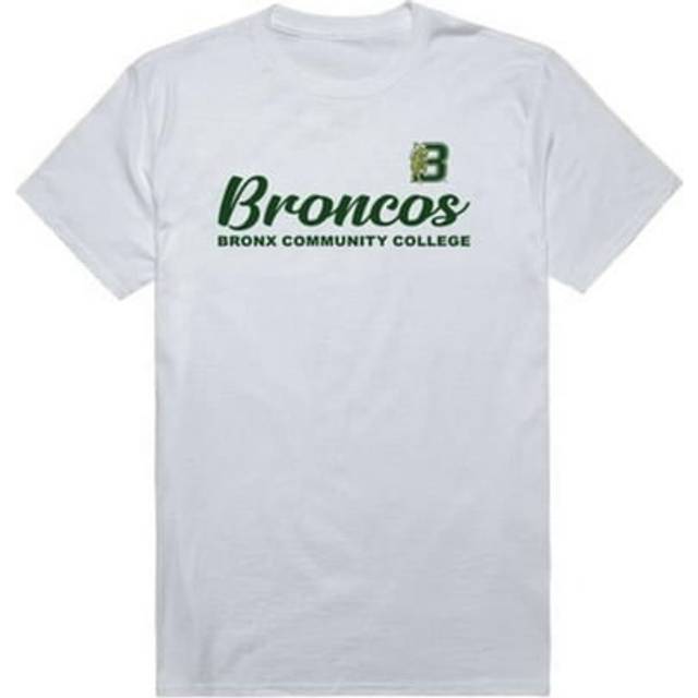 W Republic 554-621-WHT-05 Bronx Community College Broncos Script T-Shirt, White - 2XL