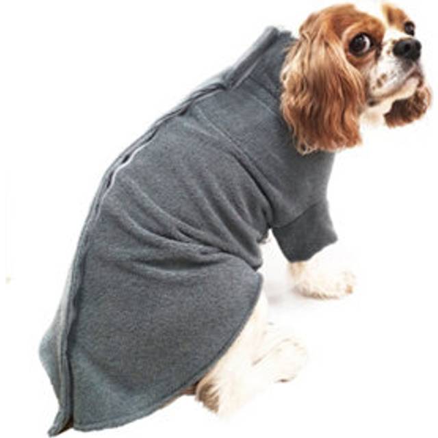 'Simply Dry' Comfortable Warm Cosy Deep Drying 70 cm Large Dog Coat - Grey