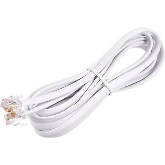 Phone cord 6.56ft telephone cable phone line cord rj11 6p6c plugs white 1pcs