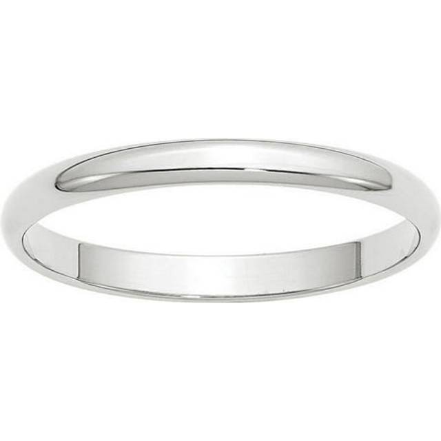 Quality Gold WHRL025-6 14K White Gold 2.5 mm LTW Half Round Band - Size 6