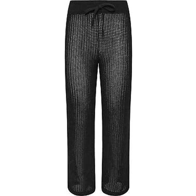 Pixiegirl Black Crochet Wide Leg Trousers 8 Pixiegirl | Petite Women's Wide Leg Trousers