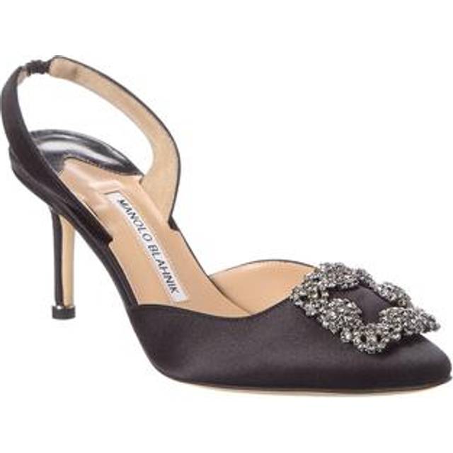 Manolo Blahnik Black Hangisli Slingback Heels - 0015 BLCK - IT 40