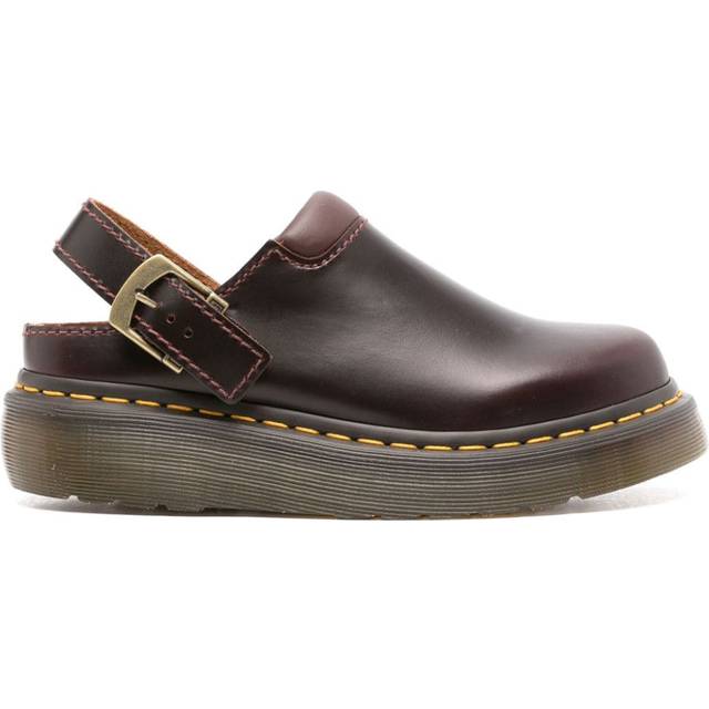 Dr. Martens Laketen Leder Plateau Mules Schuhe in Braun, Größe: 39