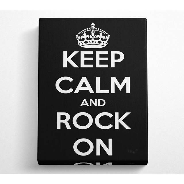 Keep Calm And Rock On - Wrapped Canvas Art Prints - Multicolour (106.6cm H x 66cm W x 10cm D)
