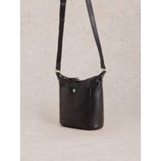 White Stuff Mini Leather Fern Crossbody - O/S, PURE BLK