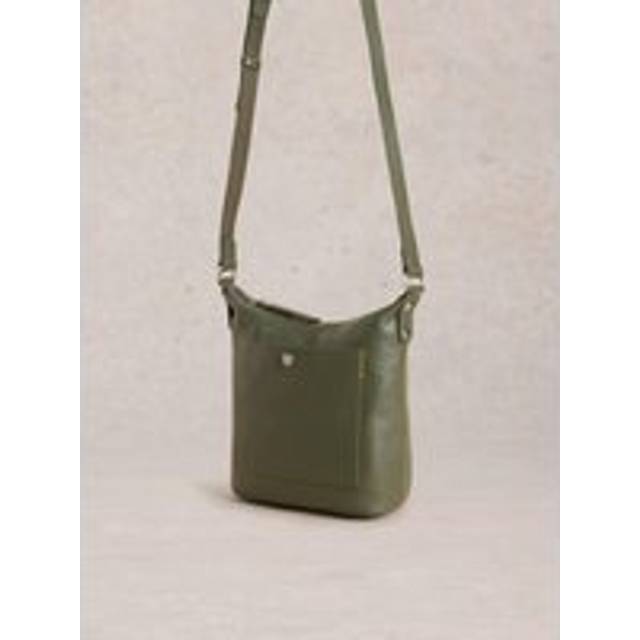 White Stuff Mini Leather Crossbody Bag, Khaki