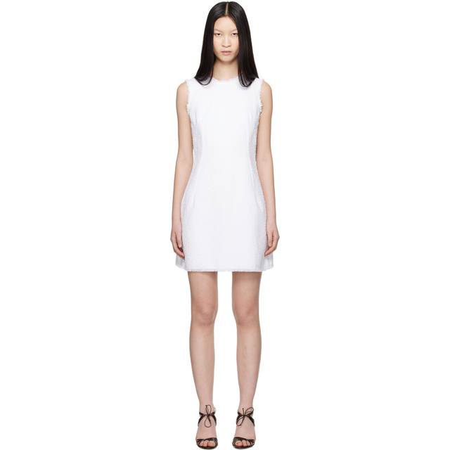 Dolce&Gabbana White Raw Edge Minidress - W0800 Bianco Ottico - IT 42