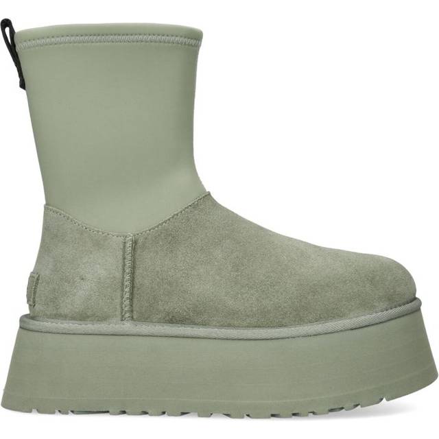 Ugg Womens Khaki Classic Dipper Suede and Neoprene Boots Eur 37 / 4 Uk Women - KHAKI