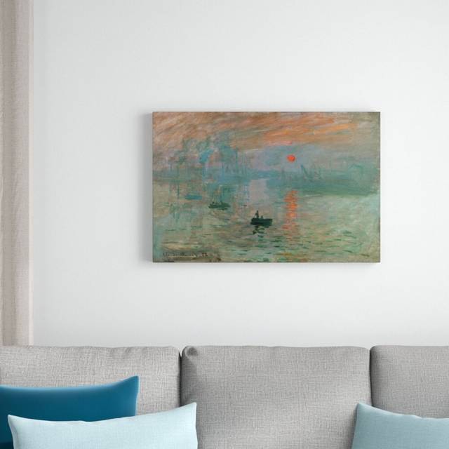 'Impression Sunrise' by Claude Monet Print on Wrapped Canvas (31cm H x 41cm W)