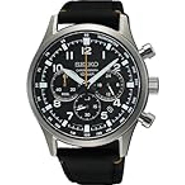 Seiko Discover More Sport Chronograph Nylon Strap Black Dial Quartz SSB449P1 100M Men's Watch
