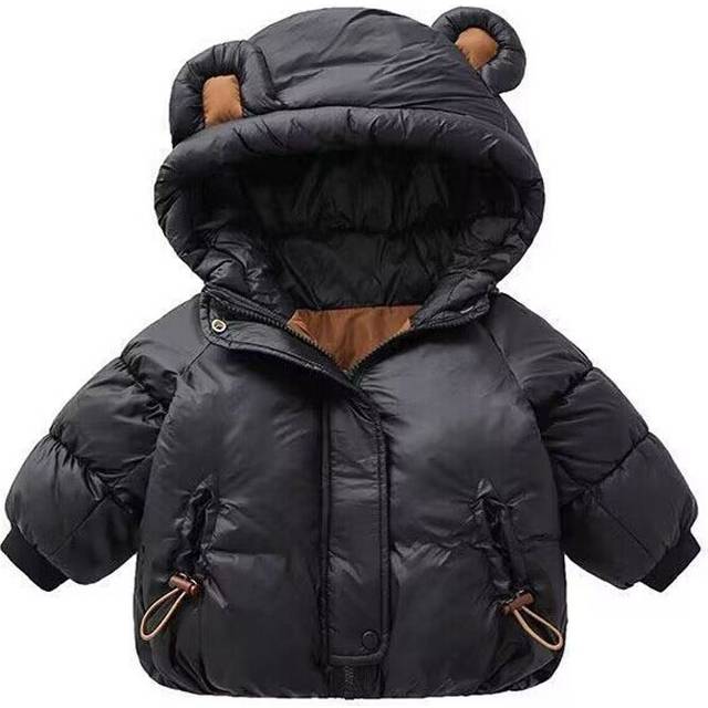 (Black, 6-12Months) Baby Kids Girls Winter Padded Jackets Hooded Coats