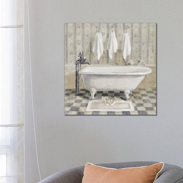 Victorian Bath IV White Tub by Danhui Nai - Wrapped Canvas Painting (66.04 cm H x 66.04 cm W x 3.175 cm D)