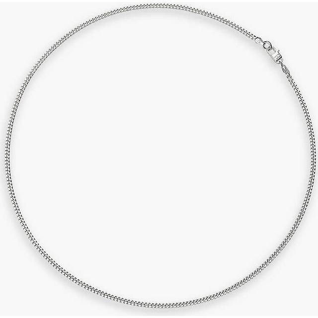 Hatton Labs Mens Sterling Silver Classic Cuban Sterling-silver Chain Necklace 18in - STERLING SILVER