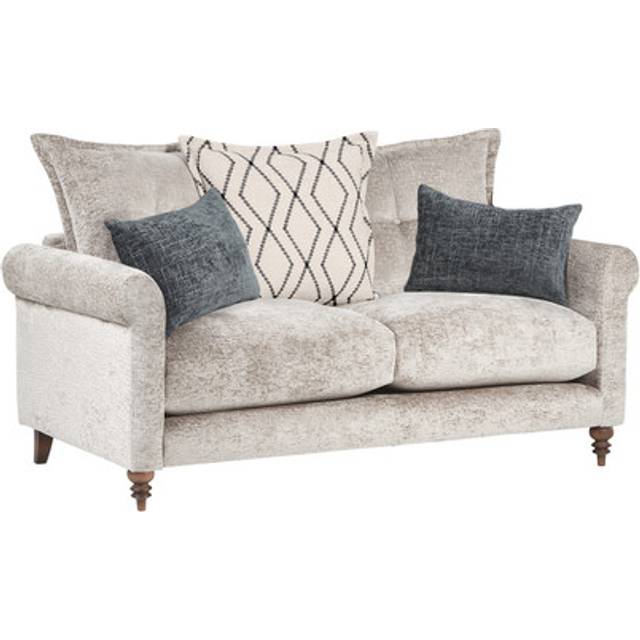 Truffle Fabric Sofas - 2 Seater Pillow Back Sofa - Bassett Range - Oak Furnitureland