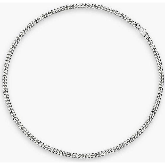 Hatton Labs Mens Sterling Silver Classic Cuban Sterling-silver Chain Necklace 22in - STERLING SILVER