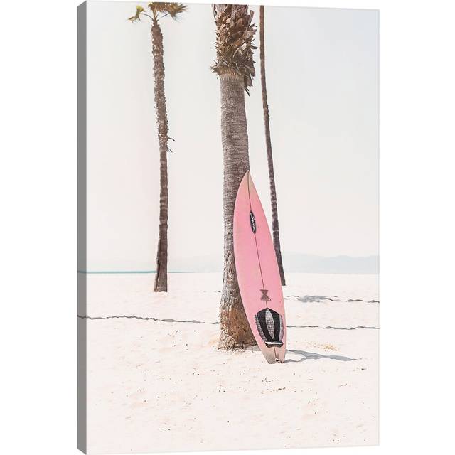 &#39;Pink Surf Board&#39; Photographic Print on Wrapped Canvas (66.04cm H x 45.72cm W x 1.91cm D)