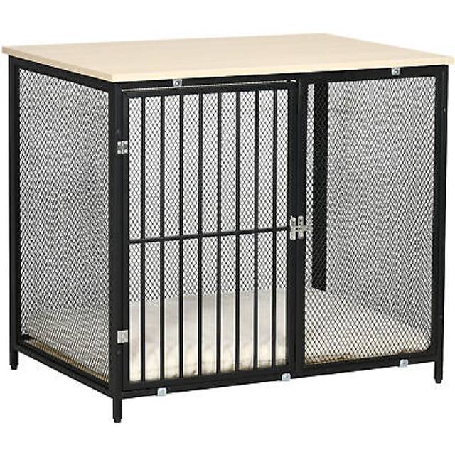 Pawhut dog crate furniture w/ soft cushion, for indoor use, small, medium dogs