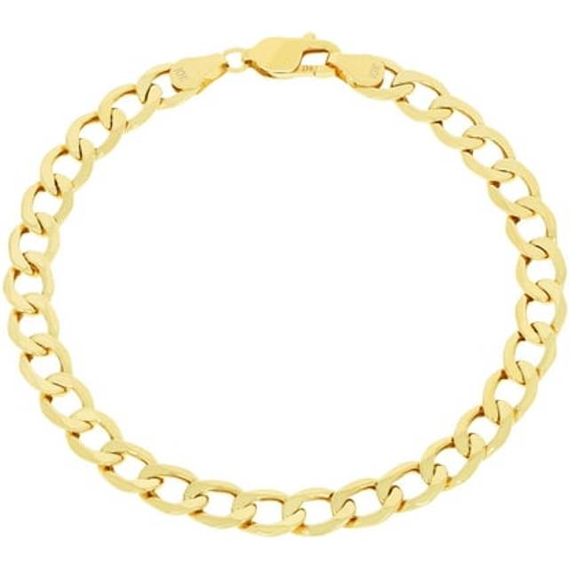 10k yellow gold 6mm curb cuban link chain bracelet mens women 7" 7.5" 8" 8.5" 9"