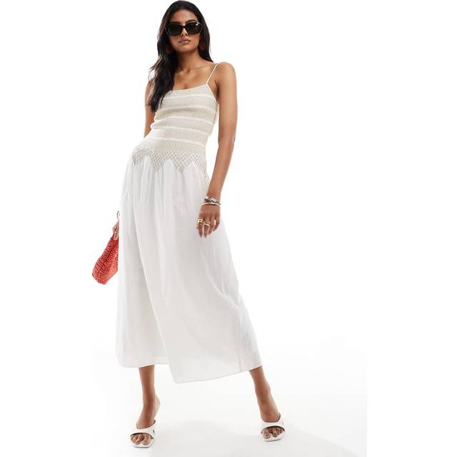 White/Blush Woven Midi Dress (14)