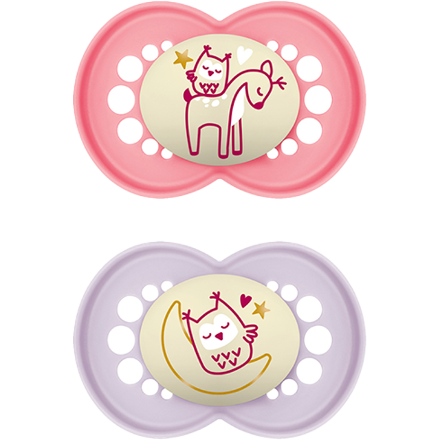 MAM Mam Original Night 16-36M Silicone Pink 2P |Multi/patterned |16-36M