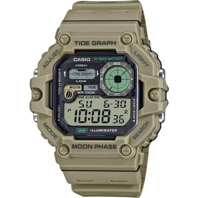 Casio Standard Digital Graph Moon Phase Resin Strap Quartz WS-1700H-5AV 100M Men&#39;s Watch
