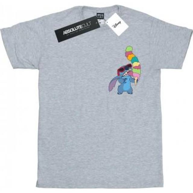 (M, Sports Grey) Disney Mens Lilo And Stitch Ice Cream T-Shirt