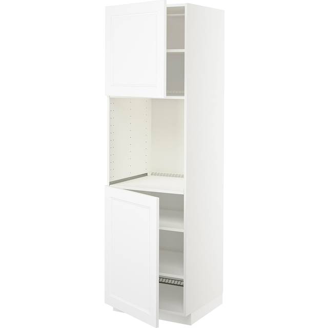 METOD högskåp f ugn m 2 dörrar/hyllplan, vit/Axstad matt vit, 60x60x200 cm