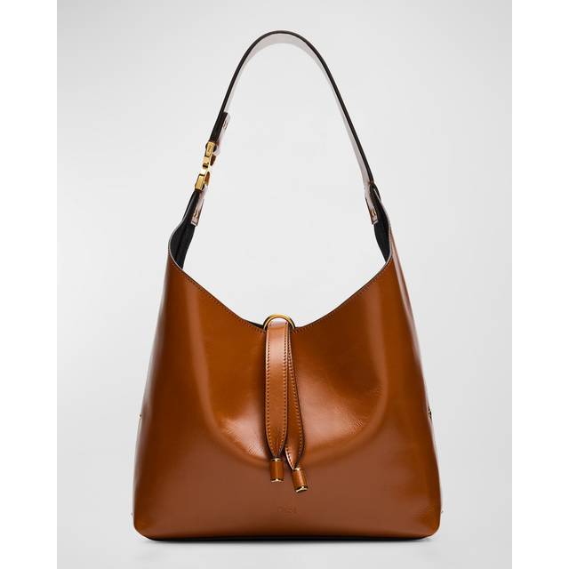 Marcie Small Hobo Shoulder Bag - Clay Brown - Chloé boasts a collection of care-free accessories in luxe fabrics, showcasing refined craftsmanship and distinguished features that perfectly complement the label's ready-to-wear fashion.