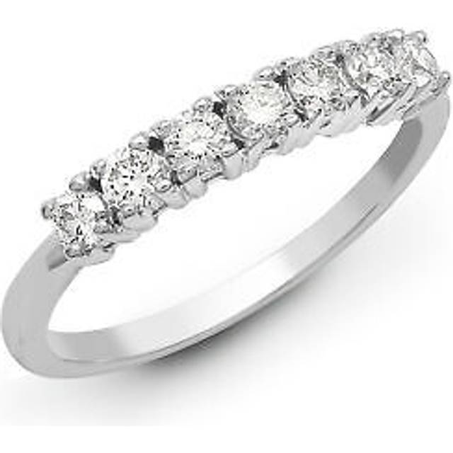 18ct White Gold 0.5ct Diamond 7 Stone Eternity Ring 3mm - 18R947-050
