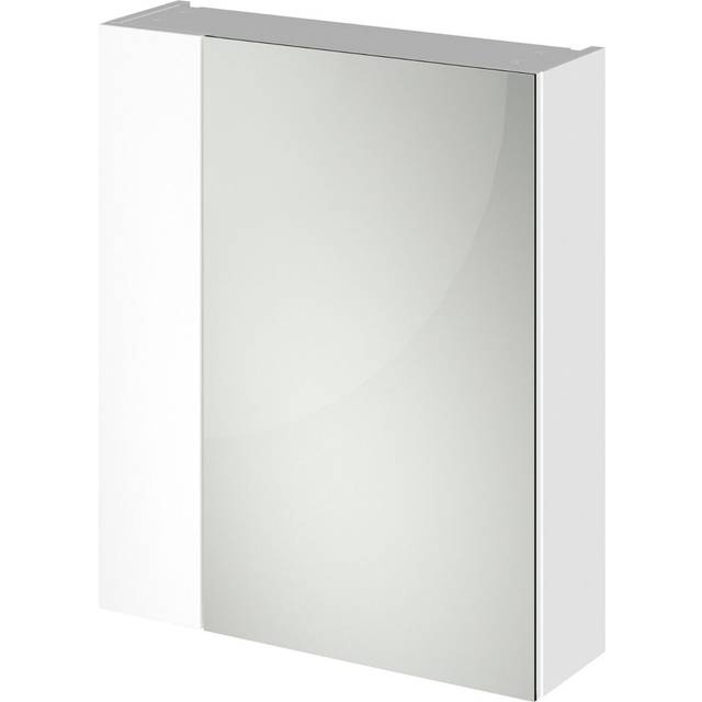 Hudson Reed Fusion Gloss White 600mm Mirror Unit (75/25) - OFF118